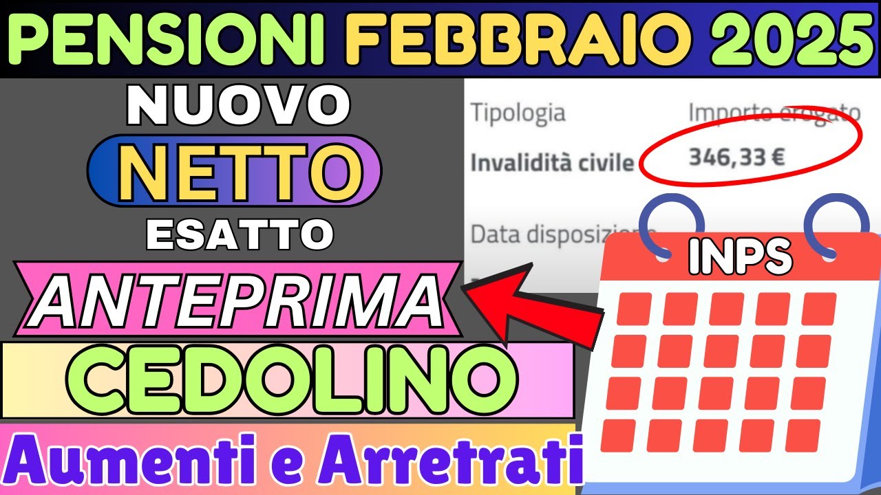 PENSIONI FEBBRAIO 2025 ⚡️ ECCO GLI IMPORTI IN ANTEPRIMA!🔎 NETTO RIVALUTATO + EXTRA PER GLI OVER 70!